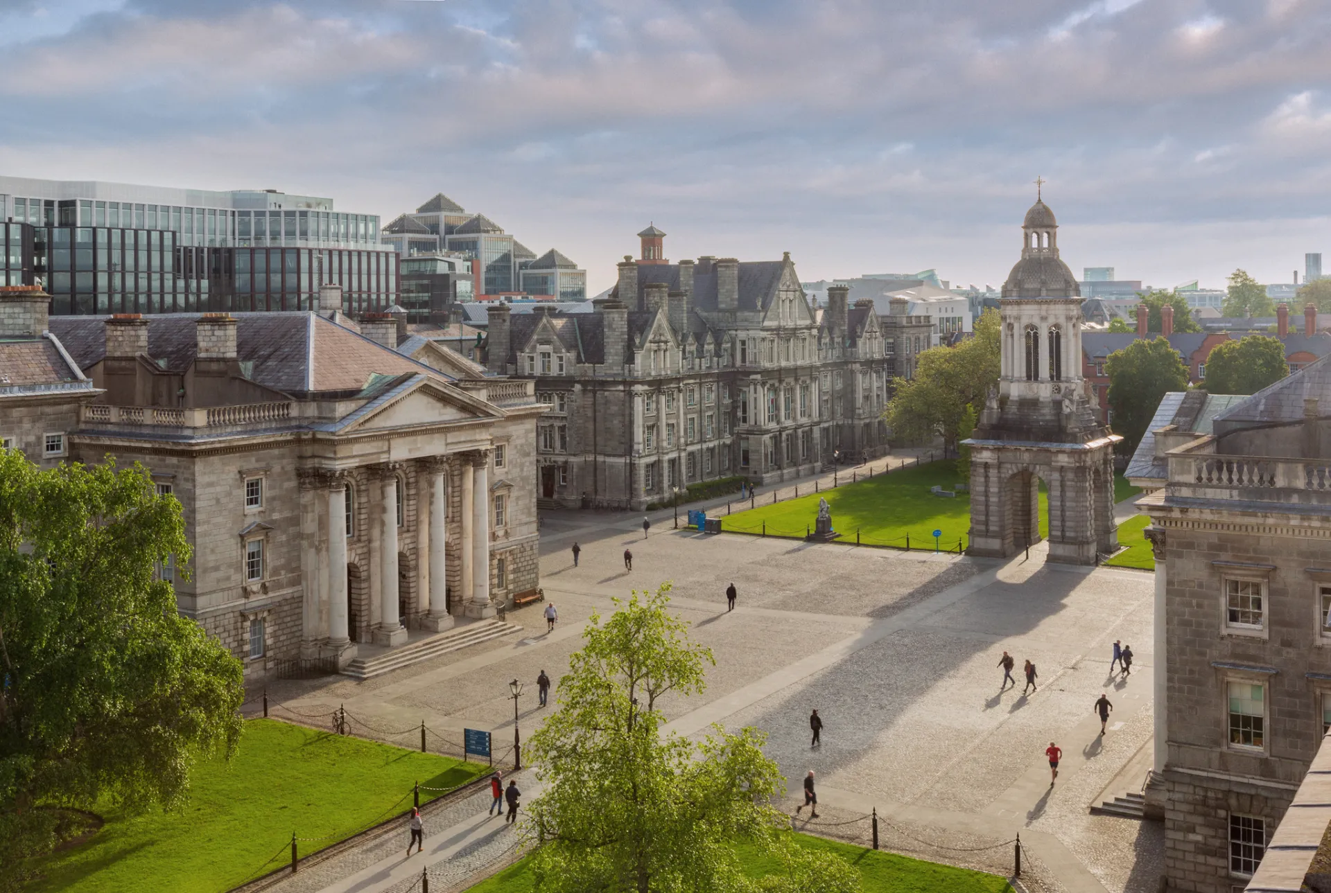 Image: Exterior ariel view of Trinity College Dublin, image courtesy of Failte Ireland
